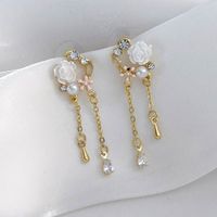 1 Pair Sweet Simple Style Flower Inlay Alloy Alloy Pearl Drop Earrings sku image 11