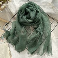 Women's Sweet Solid Color Linen Silk Scarf main image 6