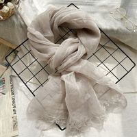 Women's Sweet Solid Color Linen Silk Scarf sku image 3
