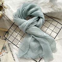 Women's Sweet Solid Color Linen Silk Scarf sku image 5