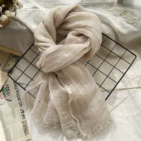 Women's Sweet Solid Color Linen Silk Scarf sku image 8