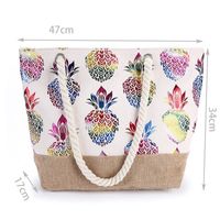 Women's Large Canvas Pineapple Vacation Ethnic Style Square Zipper Shoulder Bag main image 2