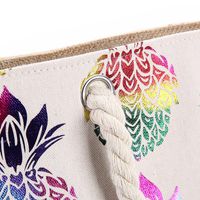 Women's Large Canvas Pineapple Vacation Ethnic Style Square Zipper Shoulder Bag main image 5