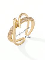 Copper 18K Gold Plated Elegant Luxurious Plating Inlay Geometric Zircon Open Rings main image 2