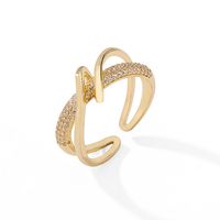 Copper 18K Gold Plated Elegant Luxurious Plating Inlay Geometric Zircon Open Rings main image 4