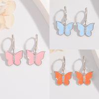1 Pair Cute Lady Sweet Butterfly Plating Sterling Silver White Gold Plated Drop Earrings main image 1