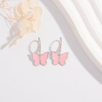1 Pair Cute Lady Sweet Butterfly Plating Sterling Silver White Gold Plated Drop Earrings main image 3