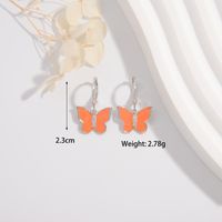 1 Pair Cute Lady Sweet Butterfly Plating Sterling Silver White Gold Plated Drop Earrings sku image 1