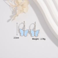 1 Pair Cute Lady Sweet Butterfly Plating Sterling Silver White Gold Plated Drop Earrings sku image 3
