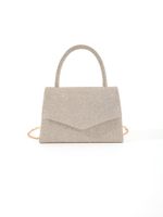 Champagne Silver Polyester Solid Color Square Evening Bags sku image 5