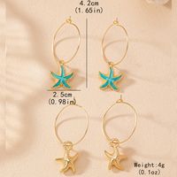 1 Pair Vacation Beach Simple Style Starfish Alloy Drop Earrings main image 5