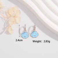 1 Pair Cute Lady Sweet Clouds Smiley Face Plating Sterling Silver White Gold Plated Drop Earrings main image 2