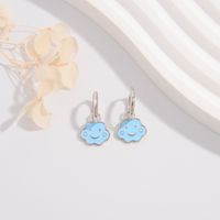1 Pair Cute Lady Sweet Clouds Smiley Face Plating Sterling Silver White Gold Plated Drop Earrings main image 3