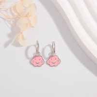 1 Pair Cute Lady Sweet Clouds Smiley Face Plating Sterling Silver White Gold Plated Drop Earrings main image 5