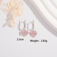 1 Pair Cartoon Style Cute Sweet Heart Shape Eye Plating Sterling Silver White Gold Plated Drop Earrings sku image 2