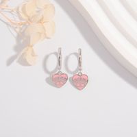 1 Pair Cartoon Style Cute Sweet Heart Shape Eye Plating Sterling Silver White Gold Plated Drop Earrings main image 3