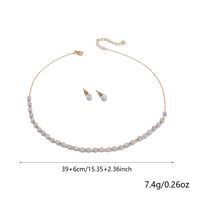 Copper 18K Gold Plated IG Style Elegant Lady Beaded Geometric Earrings Necklace main image 2