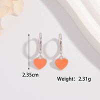 1 Pair Cute Lady Sweet Heart Shape Plating Sterling Silver White Gold Plated Drop Earrings main image 2
