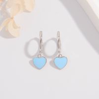 1 Pair Cute Lady Sweet Heart Shape Plating Sterling Silver White Gold Plated Drop Earrings main image 5