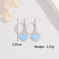 1 Pair Cute Lady Sweet Heart Shape Plating Sterling Silver White Gold Plated Drop Earrings sku image 3