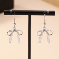1 Pair Preppy Style Simple Style Bow Knot Iron Zinc Alloy Drop Earrings main image 3