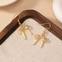 1 Pair Preppy Style Simple Style Bow Knot Iron Zinc Alloy Drop Earrings main image 4