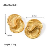 1 Paire Style Simple Style Classique Spirale Placage Acier Inoxydable 316 Plaqué Or 18K Boucles D'Oreilles main image 3