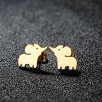 1 Paire Sucré Artistique Animal Irrégulière Polissage Placage Acier Inoxydable 304 Plaqué Or 18K Boucles D'Oreilles sku image 11