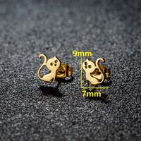 1 Pair Sweet Artistic Animal Irregular Polishing Plating 304 Stainless Steel 18K Gold Plated Ear Studs sku image 25