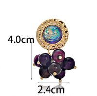 IG Style Round Fruit Alloy Beaded Inlay Glass 18K Gold Plated Women's Drop Earrings main image 2