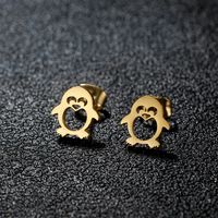 1 Pair Sweet Artistic Animal Irregular Polishing Plating 304 Stainless Steel 18K Gold Plated Ear Studs sku image 12