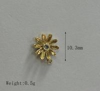 1 Pièce 8.7*8.7mm Trou Inférieur À 1 Mm Le Cuivre Zircon Plaqué Or 14K Rond Lune Forme De Cœur Pendentif sku image 3