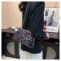 Women's Small Pu Leather Solid Color Elegant Sequins Open Evening Bag main image 4