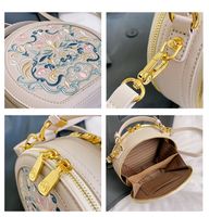 Women's Small Pu Leather Solid Color Ethnic Style Round Zipper Crossbody Bag main image 3
