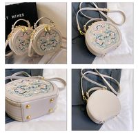 Women's Small Pu Leather Solid Color Ethnic Style Round Zipper Crossbody Bag main image 2
