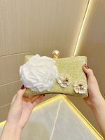 Pink Silver Gold Polyester Flower Evening Bags main image 5