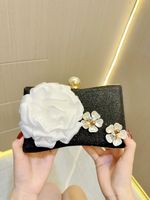 Pink Silver Gold Polyester Flower Evening Bags main image 4