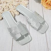 Women's Basic Vacation Solid Color Square Toe Beach Sandals main image 6