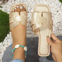Women's Basic Vacation Solid Color Square Toe Beach Sandals main image 2