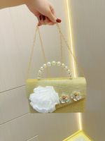 Gold Polyester Flower Beading Evening Bags main image 4