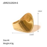 IG Style Modern Style Classic Style Irregular Stripe 304 Stainless Steel Titanium Steel 18K Gold Plated Rings In Bulk sku image 1