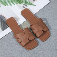 Women's Basic Vacation Solid Color Square Toe Beach Sandals main image 7