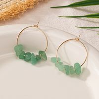 1 Pair Vacation Modern Style Classic Style Round Stone Copper Alloy Earrings main image 3