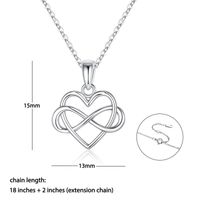 Sterling Silver Elegant Modern Style Classic Style Plating Inlay Double Heart Heart Shape Crown Zircon Pendant Necklace main image 3