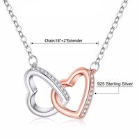 Plata Esterlina Elegante Estilo Moderno Estilo Clásico Enchapado Embutido Doble Corazon Forma De Corazón Corona Circón Collar Colgante main image 4