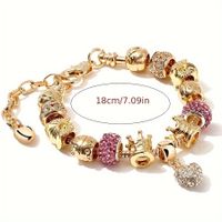 Vintage Style Simple Style Color Block Alloy Plating Inlay Rhinestones Zircon Gold Plated Women's Bracelets main image 5
