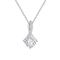 Sterling Silver Elegant Modern Style Classic Style Plating Inlay Double Heart Heart Shape Crown Zircon Pendant Necklace sku image 1