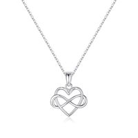 Sterling Silver Elegant Modern Style Classic Style Plating Inlay Double Heart Heart Shape Crown Zircon Pendant Necklace sku image 2