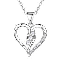 Sterling Silver Elegant Modern Style Classic Style Plating Inlay Double Heart Heart Shape Crown Zircon Pendant Necklace sku image 9