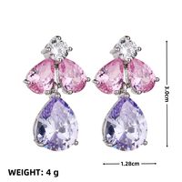 1 Pair IG Style Elegant Modern Style Water Droplets Inlay Brass Artificial Crystal Zircon Drop Earrings main image 2